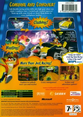 Crash Tag Team Racing (USA) box cover back